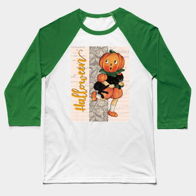 Halloween pumpkin Baseball T-Shirt by White B Gifts